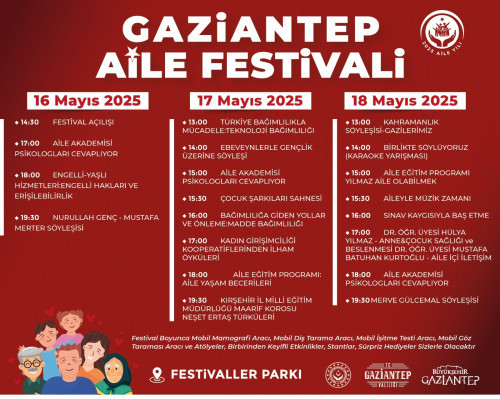 GAZİANTEP AİLE FESTİVALİ BAŞLIYOR
